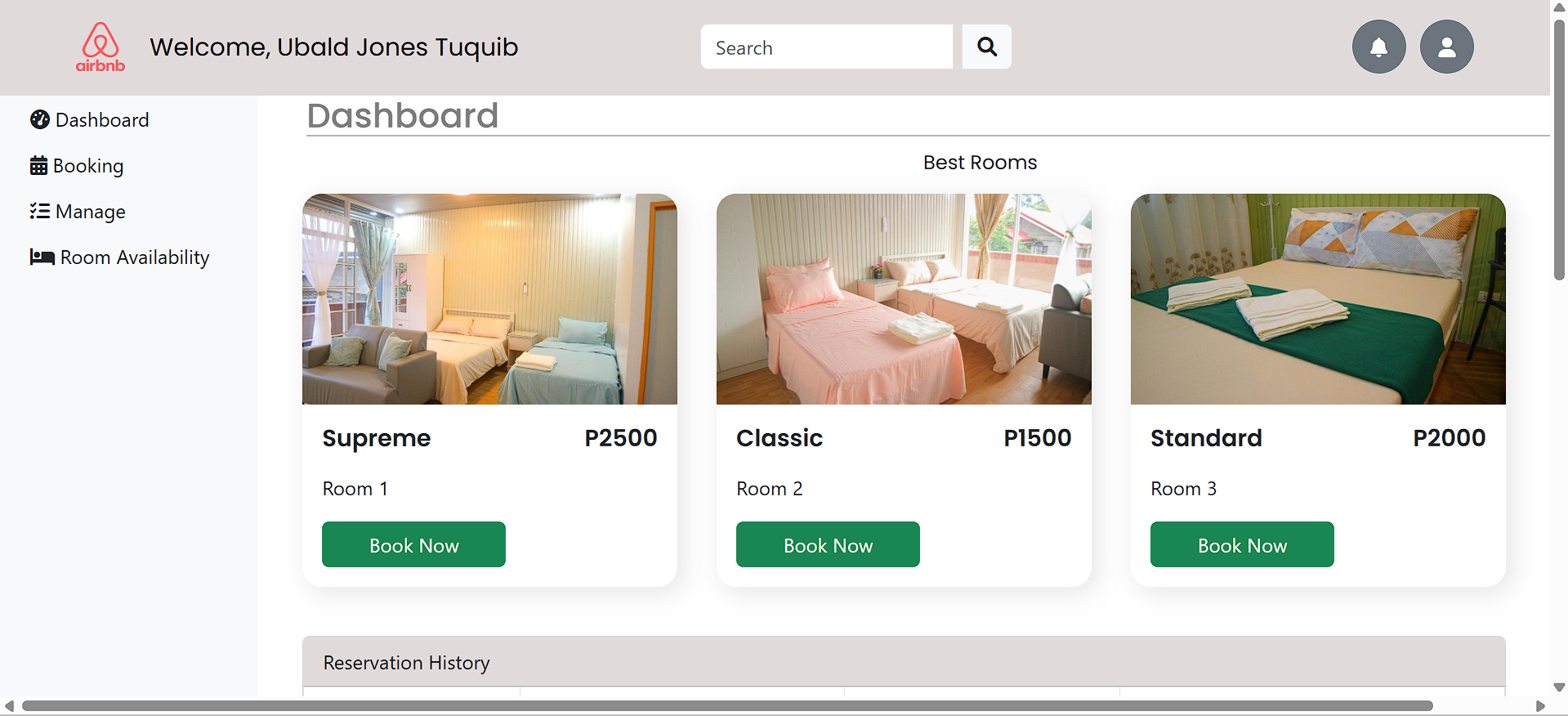 Hotel System - Screen 2