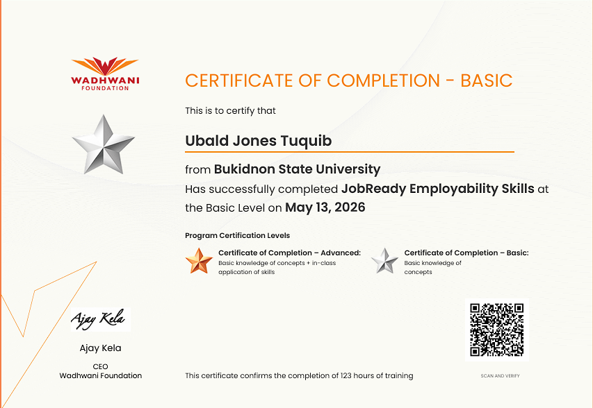 Wadhwani Foundation JobReady Employability Skills certificate